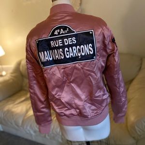 Urban Classics Silk Padded Patch Pink Bomber